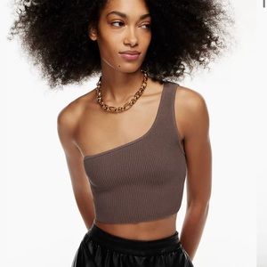Aritzia babaton sculpt knit one-shoulder cropped tank